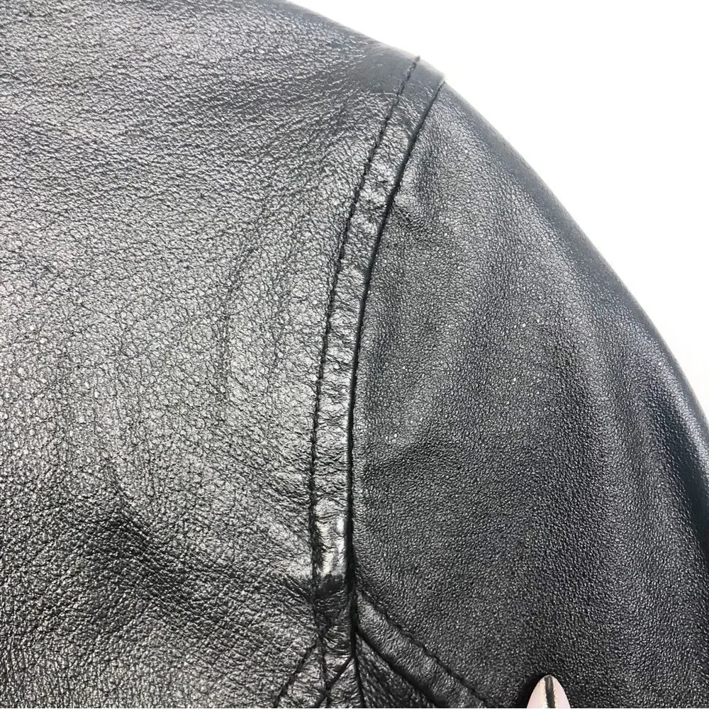 WILSONS LEATHER | Kids Black Leather Zip Front Jacket Youth Size Large